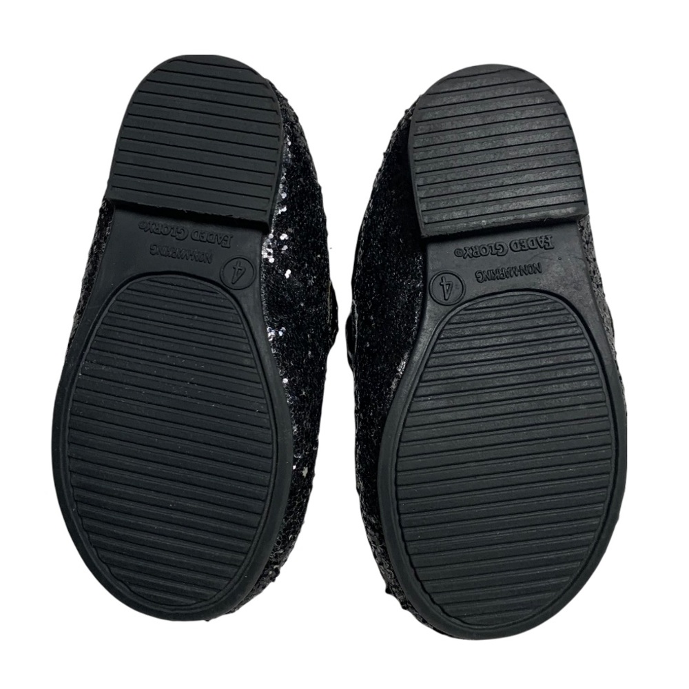 🆕 Black Glitter slip on Toddler Baby shoes ballet flats Strap Holiday Christmas - Picture 4 of 7